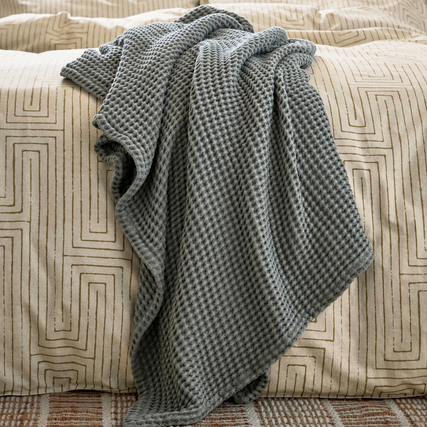 Tess Waffle Throw, Charcoal