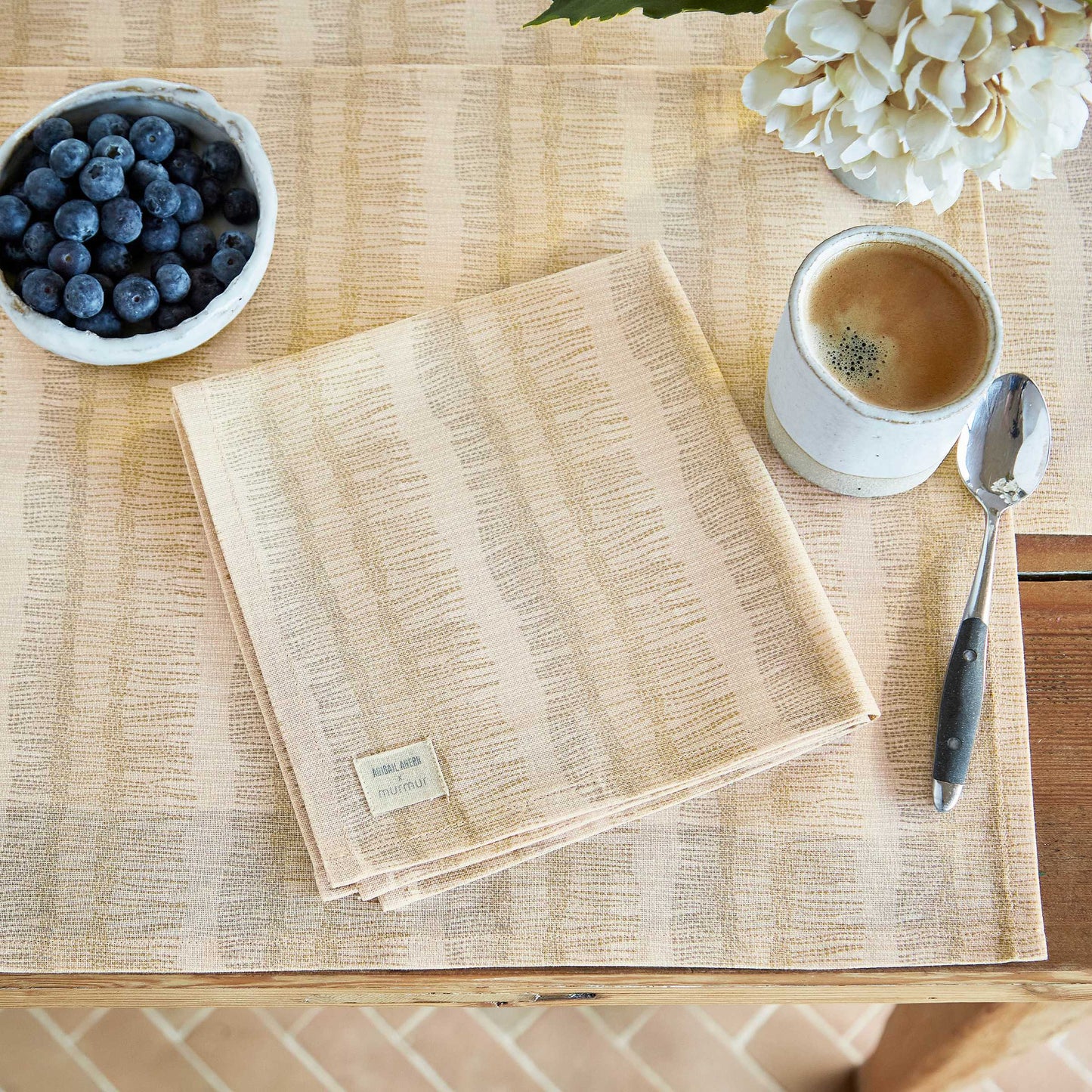 Moya Napkins, Warm Ochre/Canvas Cream - Set of 4
