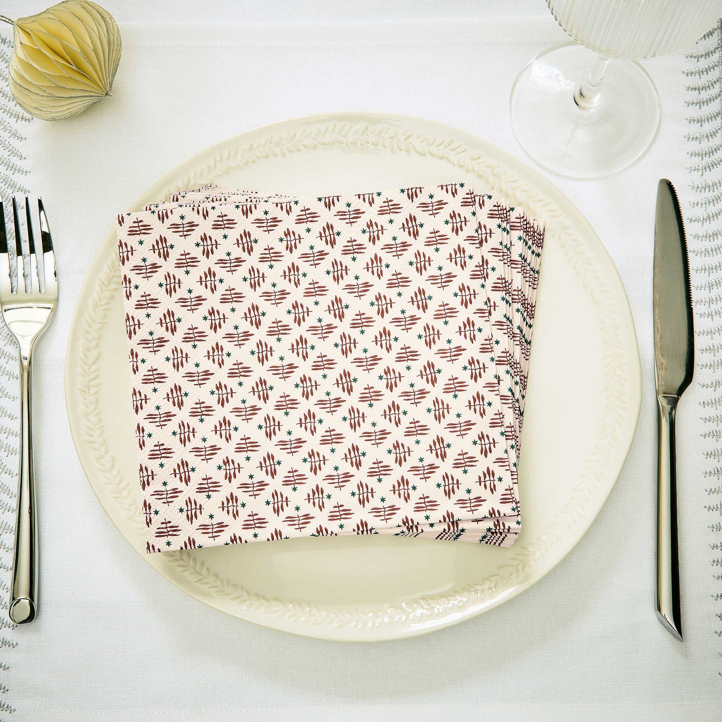 Star Paper Napkins, Red - Set of 20
