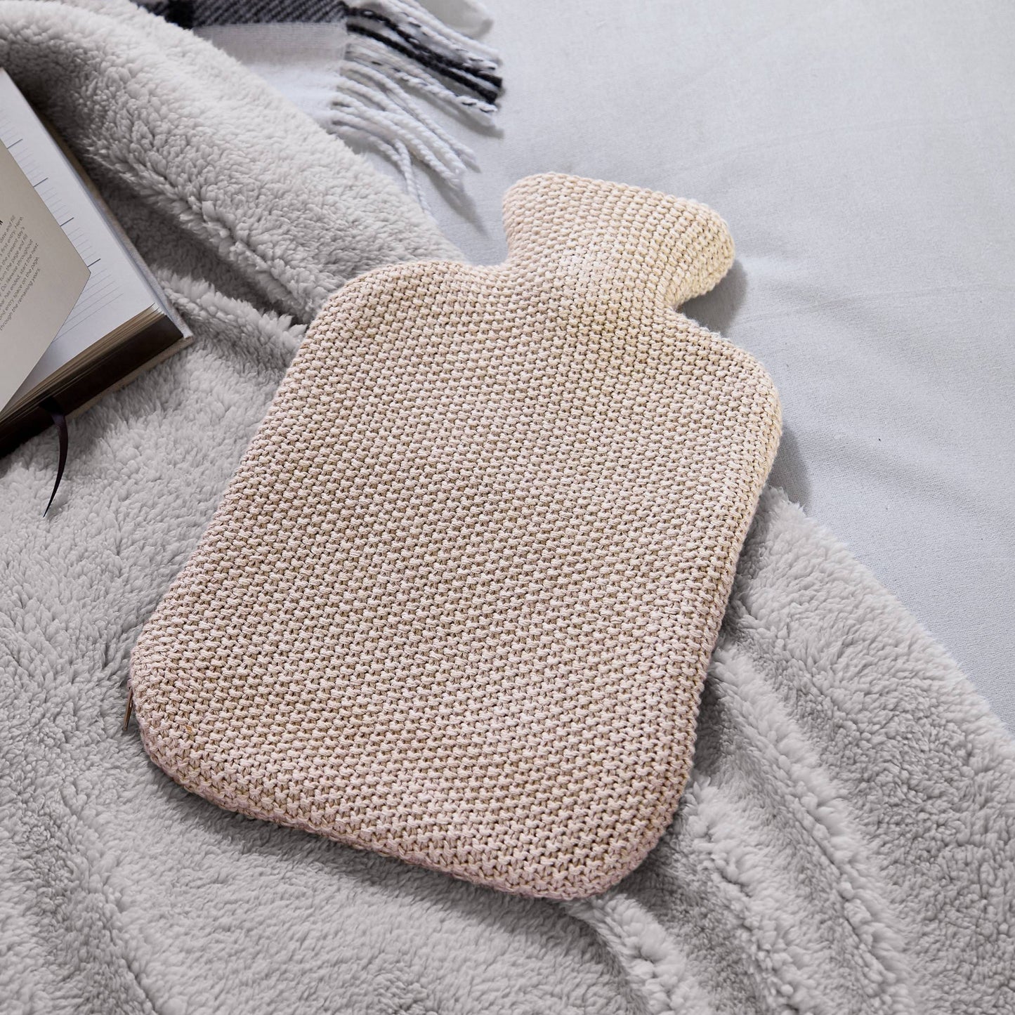 Ombre Knit Hot Water Bottle & Cover Linen