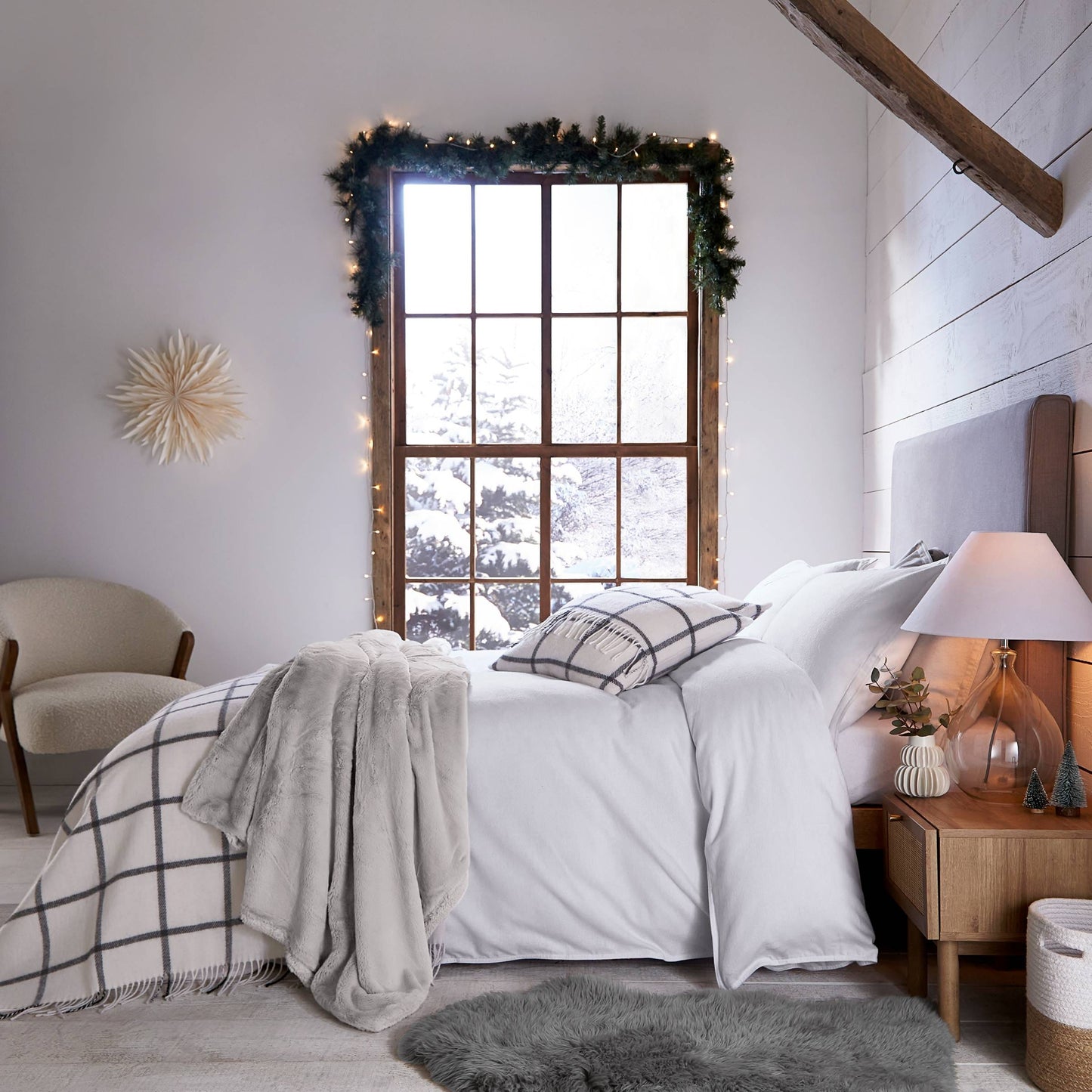 Laila Brushed Cotton Fitted Sheet White