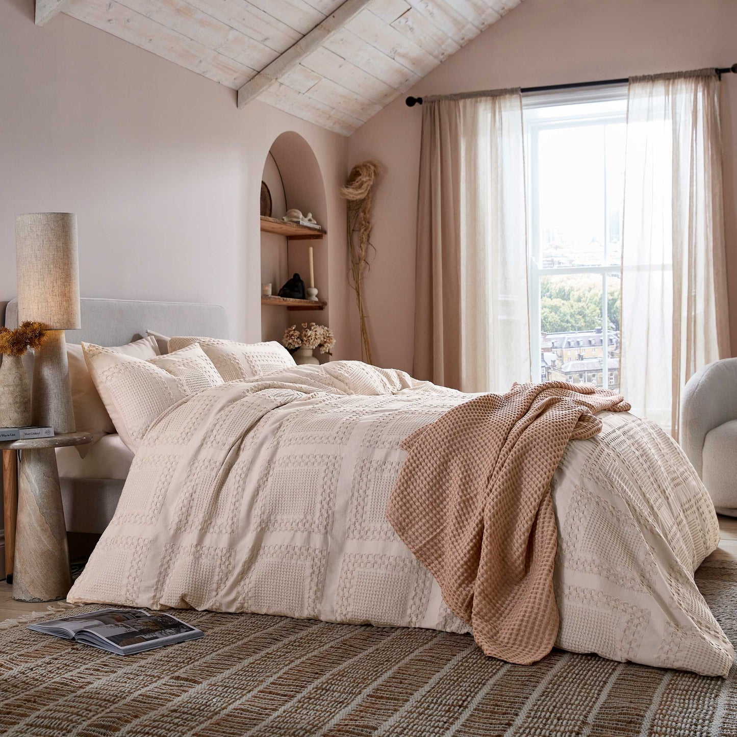 Maeve Duvet Cover Set, Dusky Pink