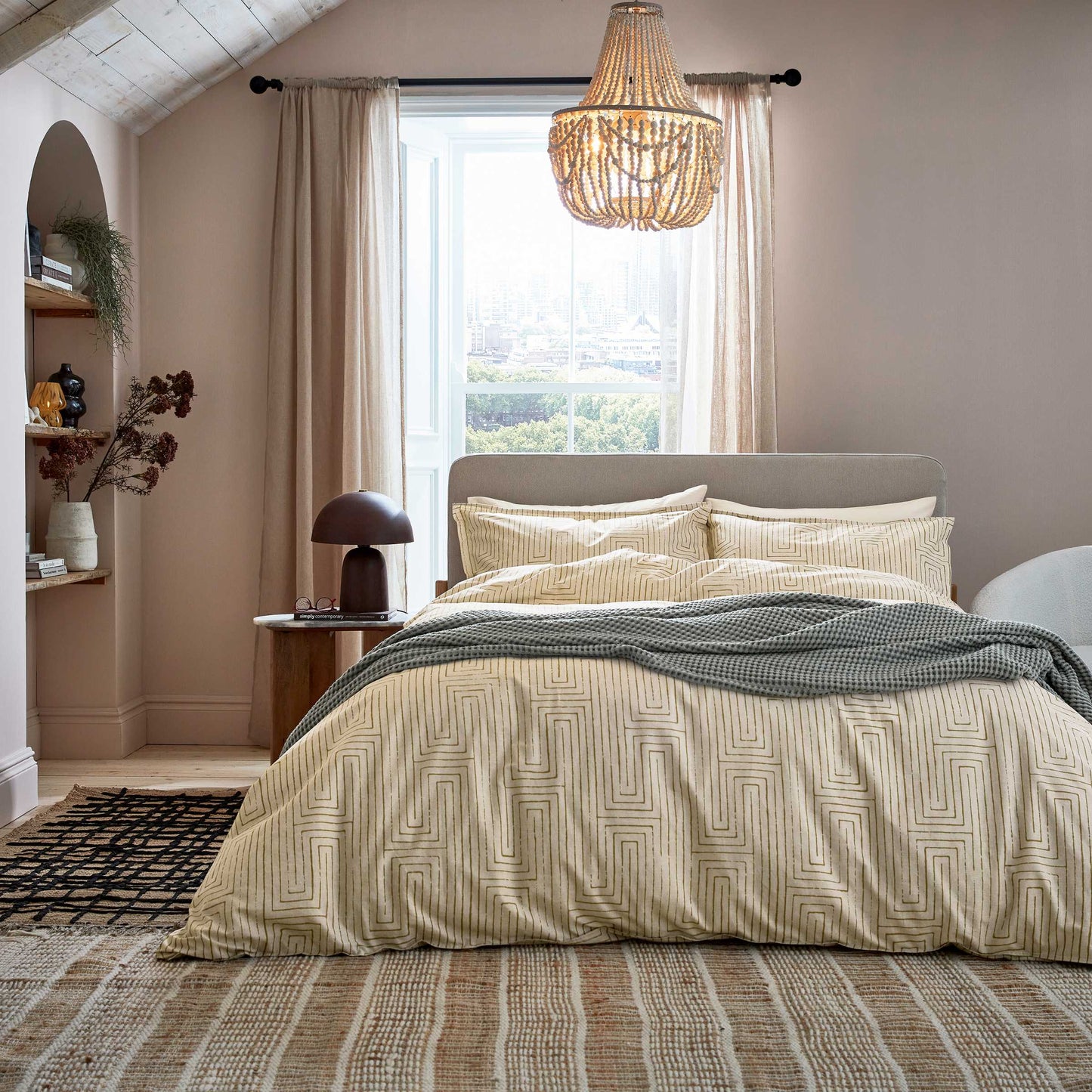 Pia Duvet Cover Set, Warm Ochre