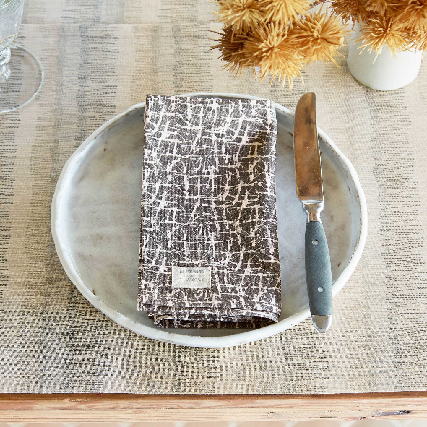 Camille Napkins, Charcoal - Set of 4
