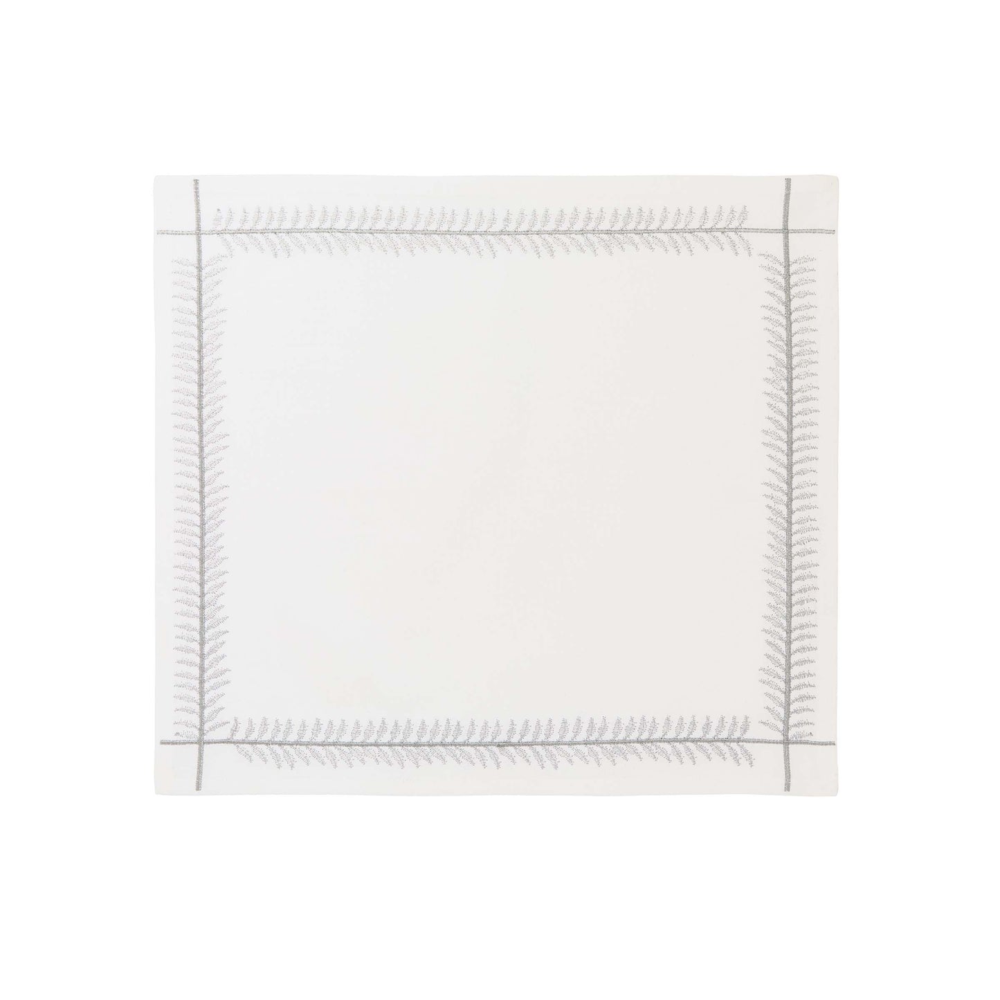 Elsie Embroidered Napkins, White/Silver  - Set of 4