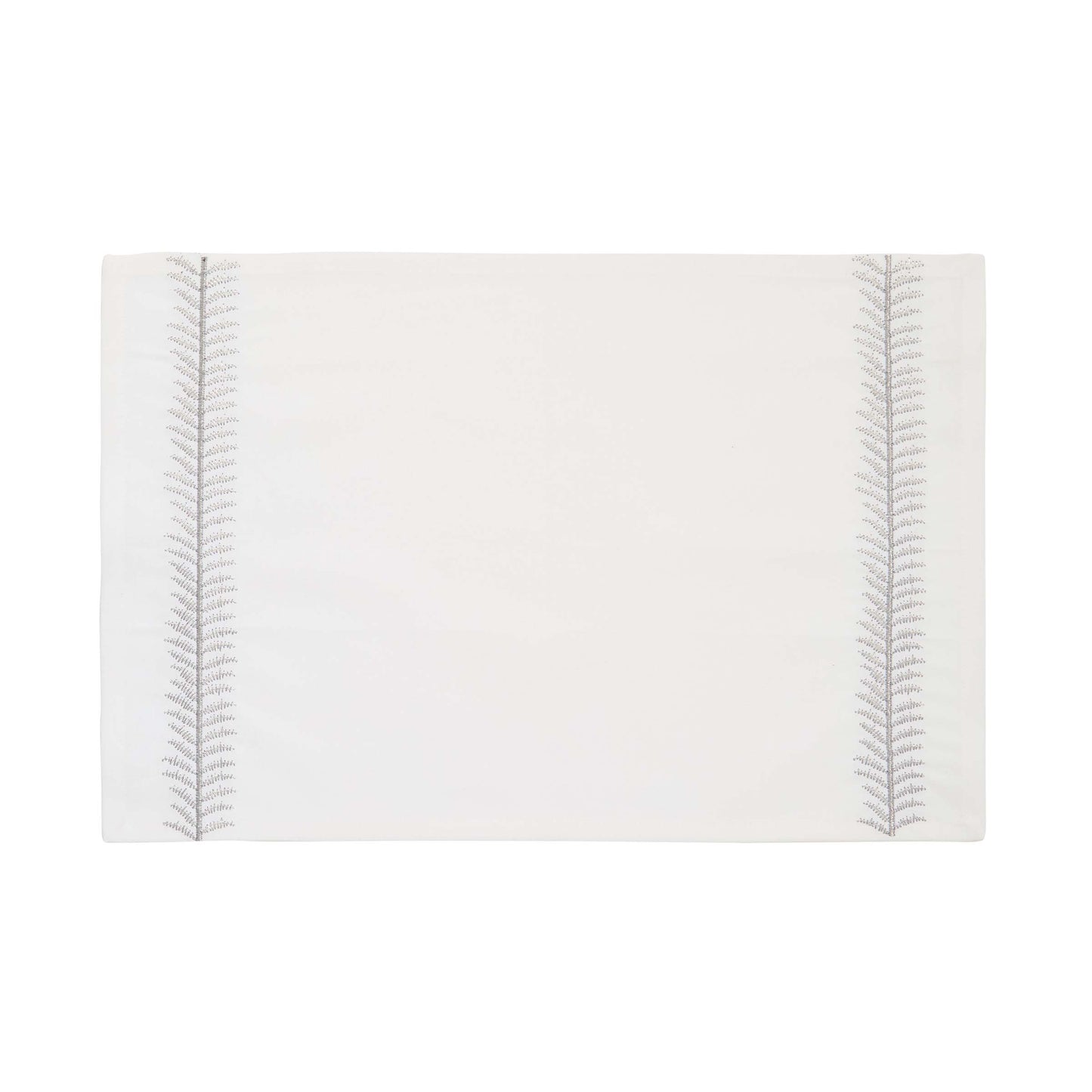 Elsie Embroidered Placemat, White/Silver - Set of 2