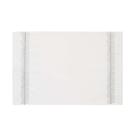 Elsie Embroidered Placemat, White/Silver - Set of 2