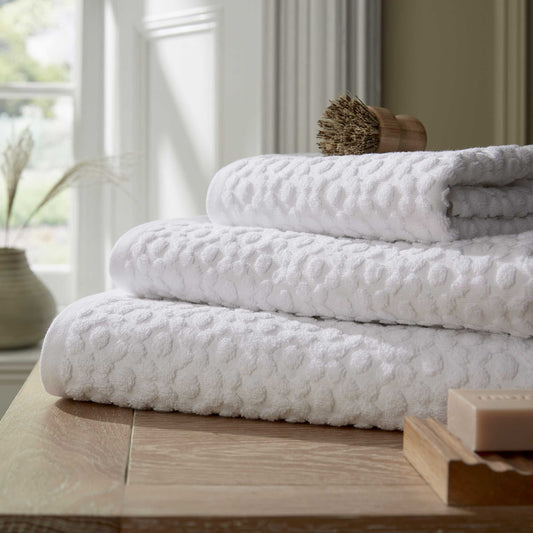 Fae Sculpted Towels, White
