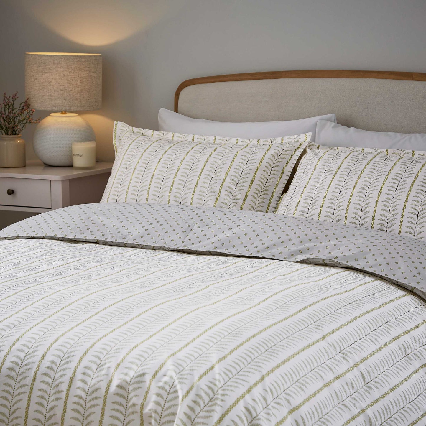 Linden Print Duvet Cover Set, Mourne Green