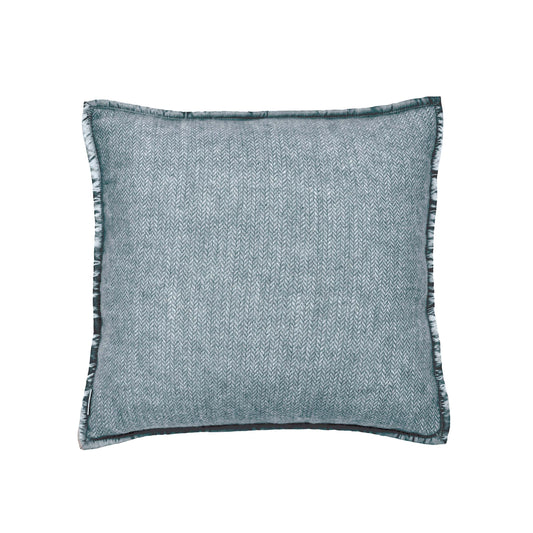 Lewin Wool Herringbone Woven Cushion 45cm x 45cm, Ballintoy Blue