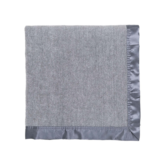 Lewin Wool Herringbone Woven Throw, Storm Grey