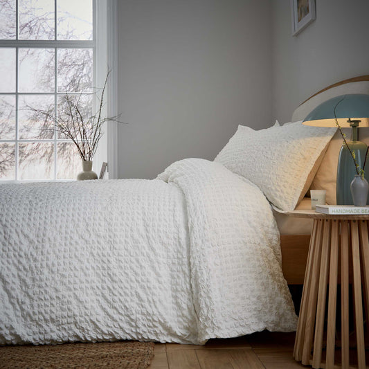 Nia Duvet Cover Set, White