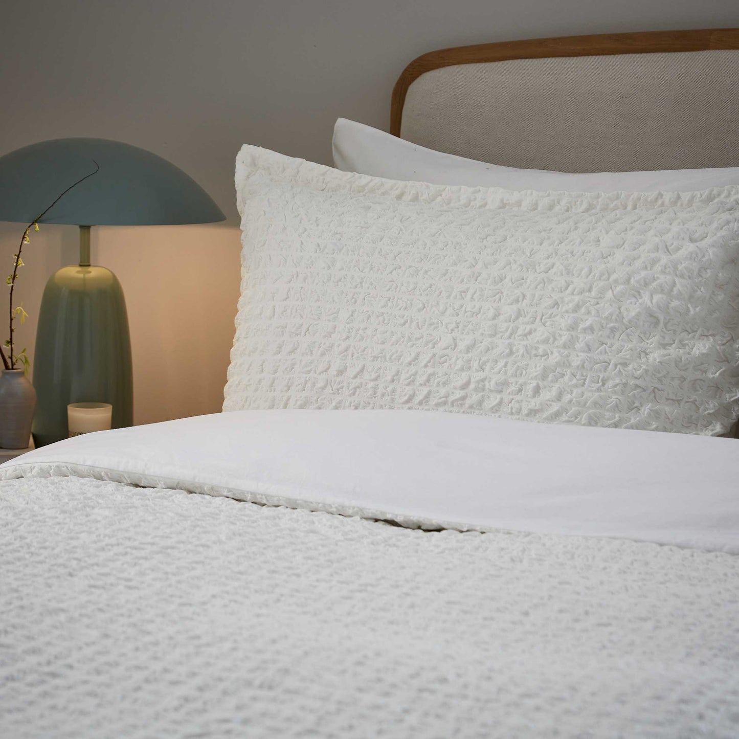 Nia Duvet Cover Set, White