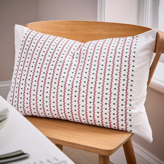 Niamh Cushion 60cm x 40cm, Red/Green