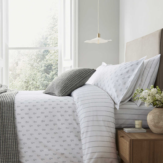 Olivia Duvet Cover Set, Cloud Grey