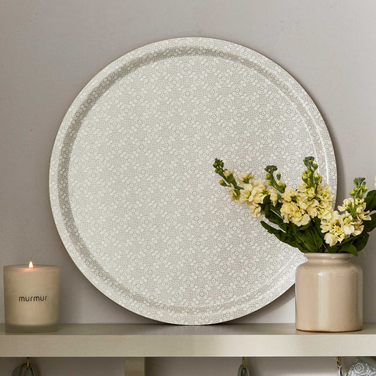 Dana Tray, Linen & Grey