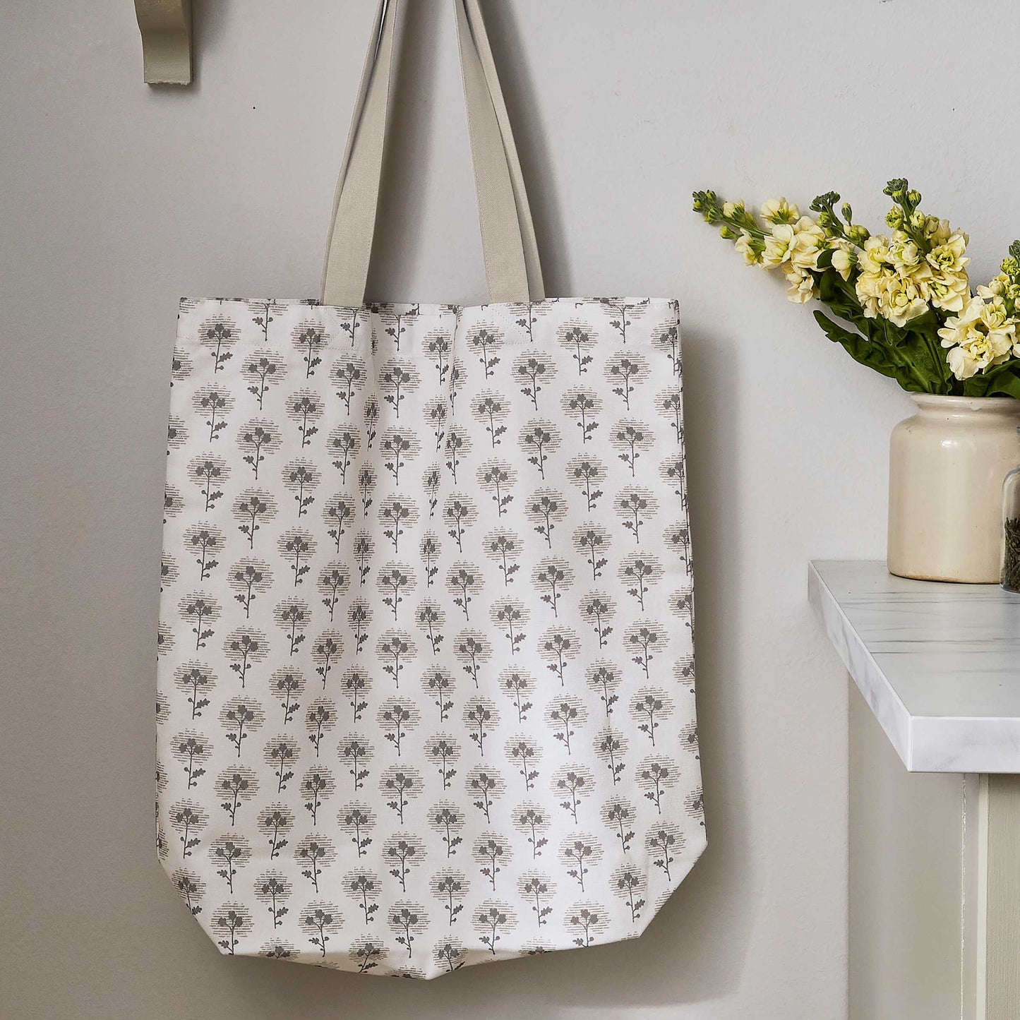 Ebba Tote Bag, Linen & Grey