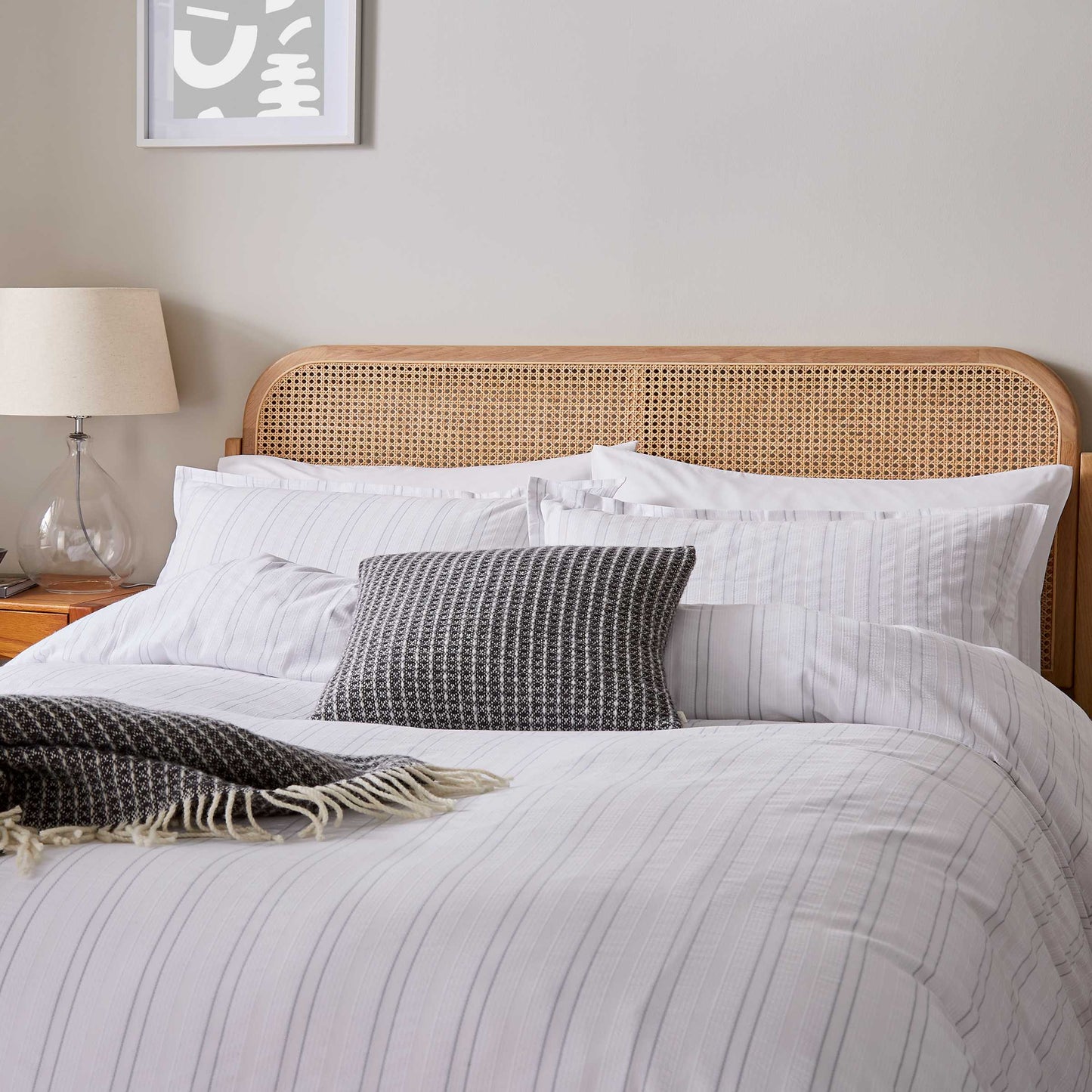 Laurel Duvet Cover, Cloud Grey