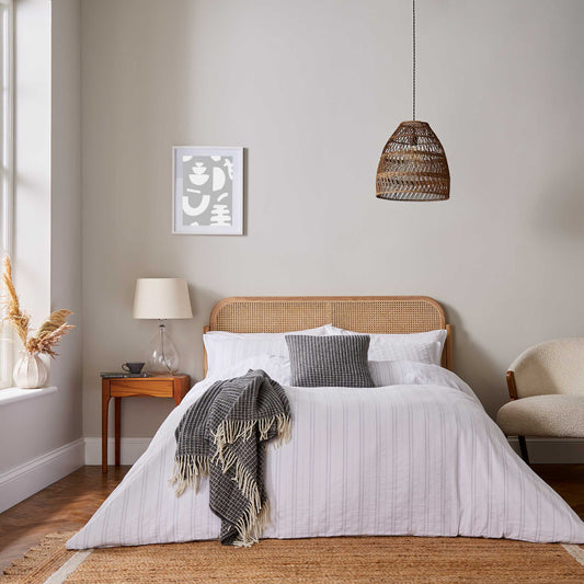 Laurel Duvet Cover, Cloud Grey
