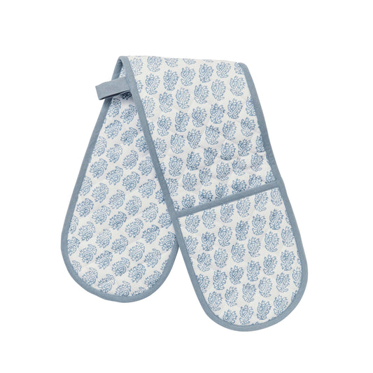 Amelia Double Oven Glove, Ballintoy Blue