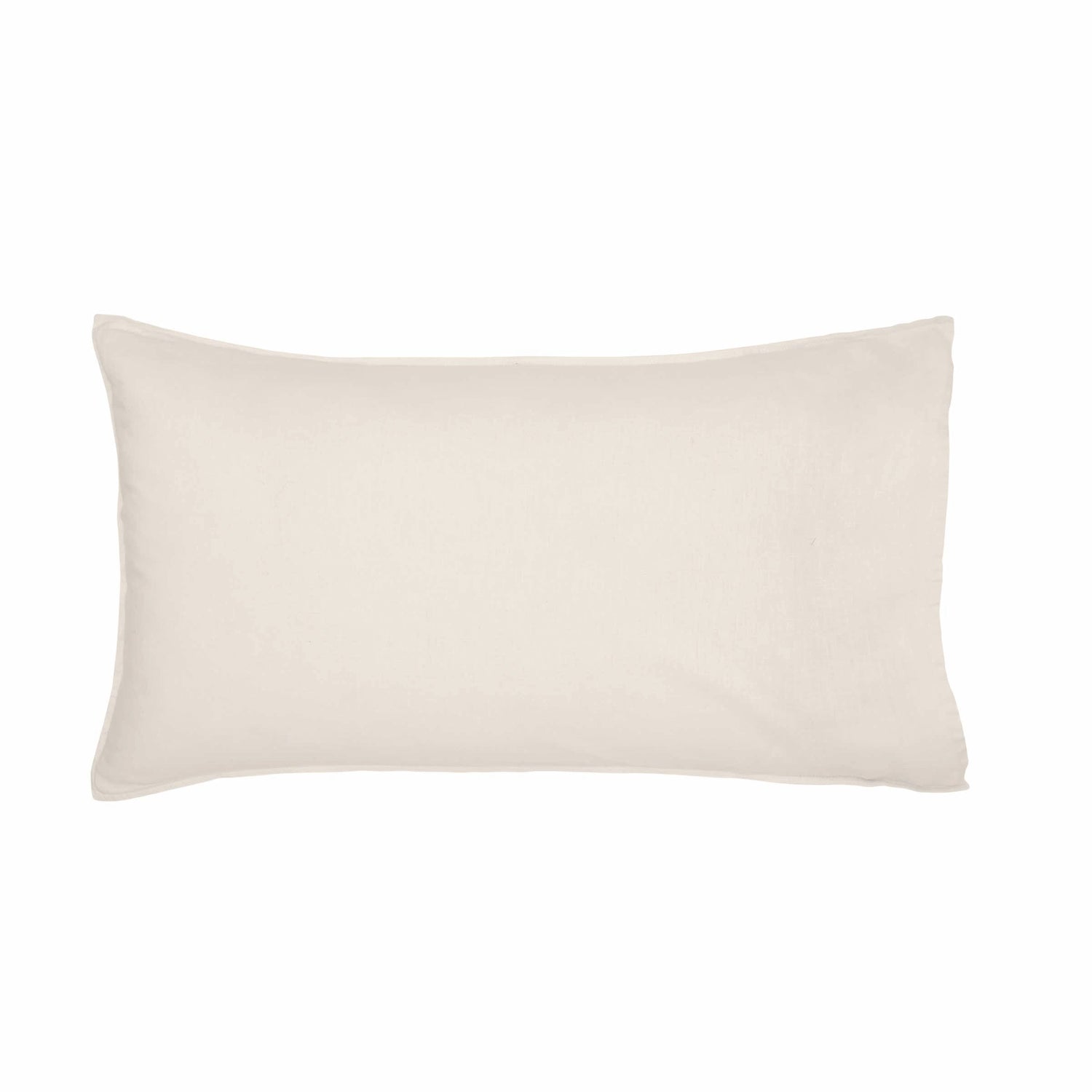 Linen Blend Plain Ivory Standard Pillowcase