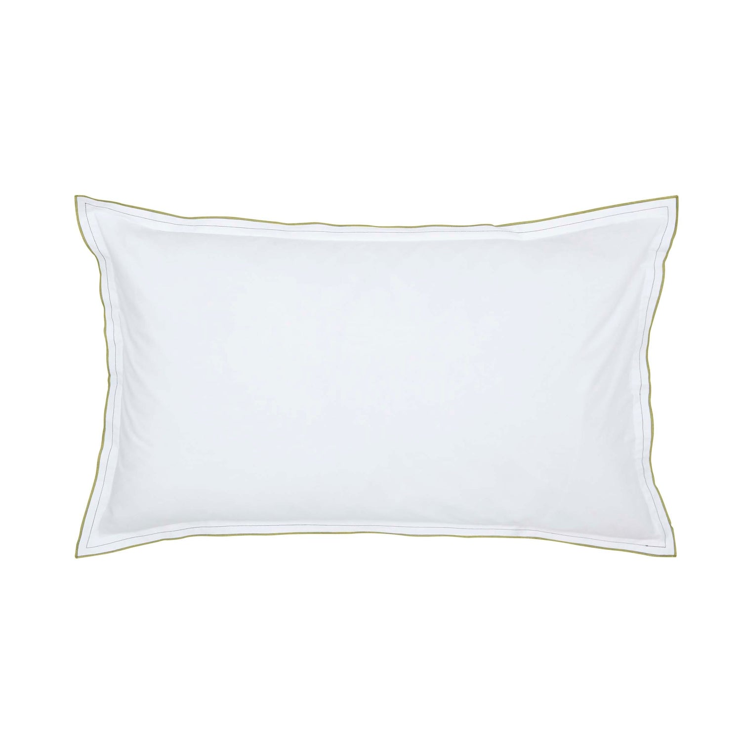 White Murmur Oxford Pillowcase with Green Edging
