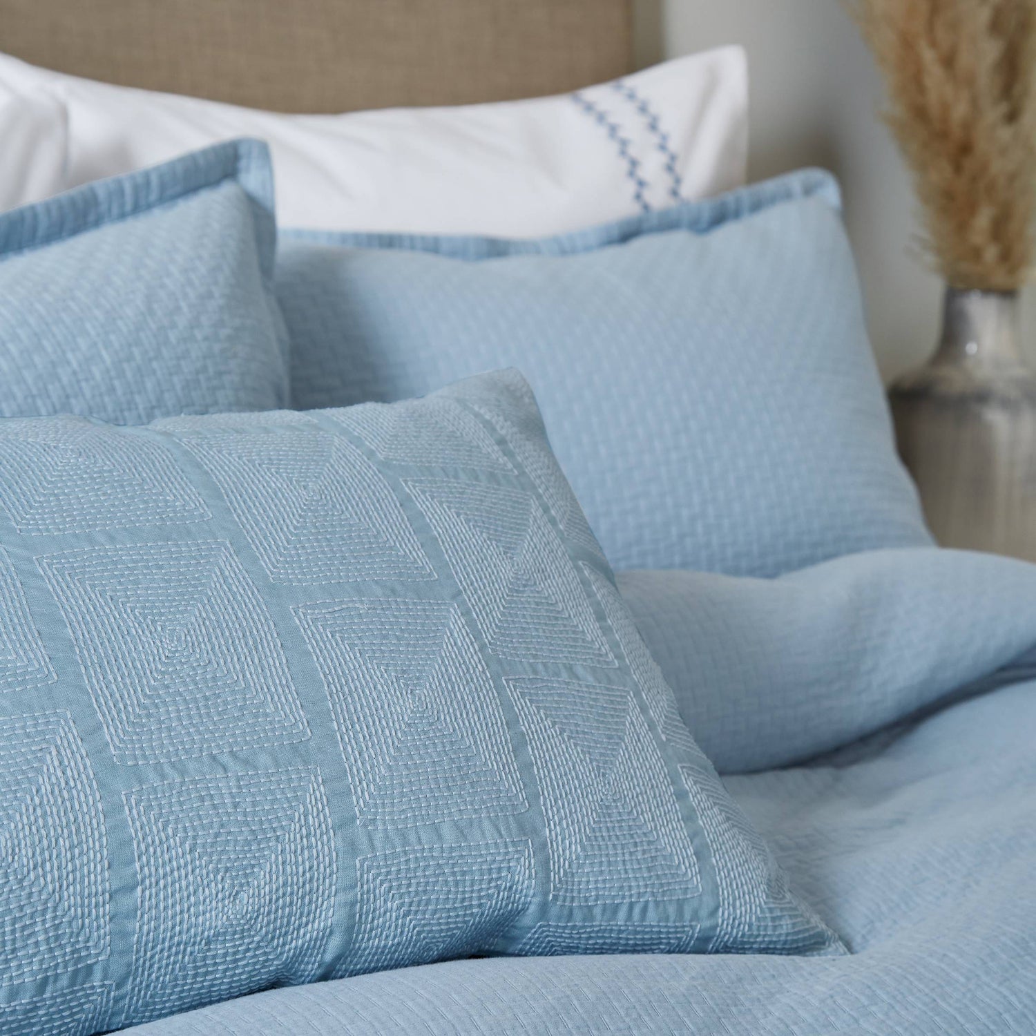 Hush Square Pillowcase Ballintoy Blue