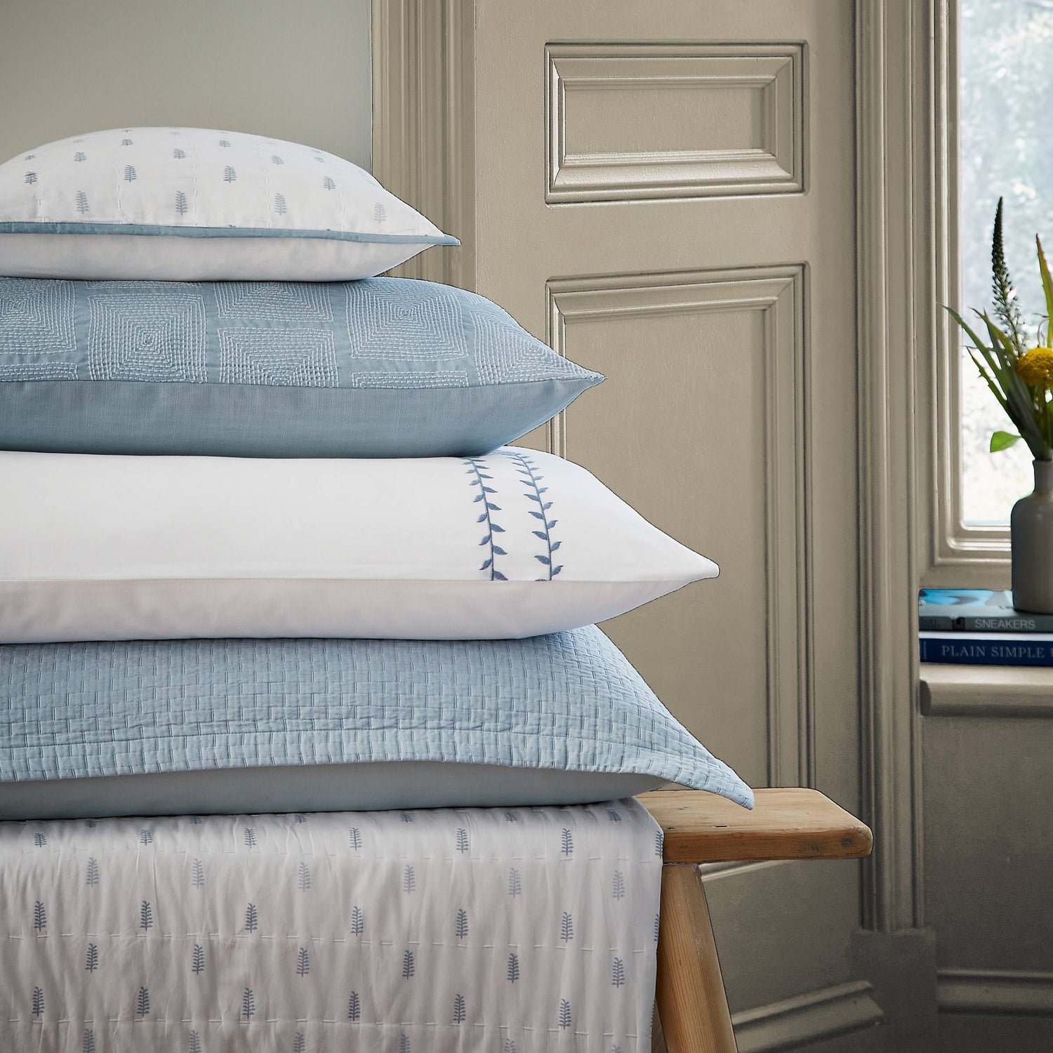 Hush Pillow Stack Ballintoy Blue